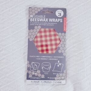 New Reusable Beeswax Wraps Set of 3